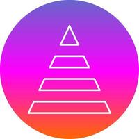 pirámide línea degradado circulo icono vector