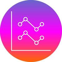 Line Chart Line Gradient Circle Icon vector