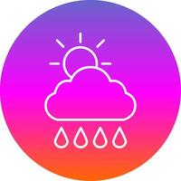 mañana, lluvia línea degradado circulo icono vector