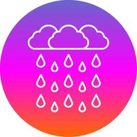 Heavy Rain Line Gradient Circle Icon vector