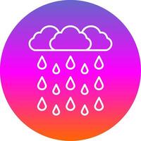 pesado lluvia línea degradado circulo icono vector