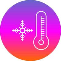 Snowflake Line Gradient Circle Icon vector