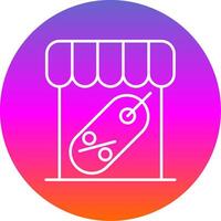 Marketplace Line Gradient Circle Icon vector