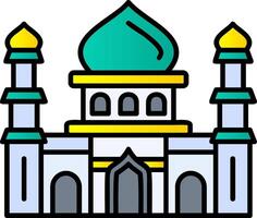 Mosque Filled Gradient Icon vector