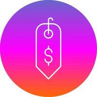 Dollar Sign Line Gradient Circle Icon vector