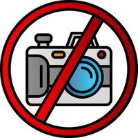 No camera Filled Gradient Icon vector