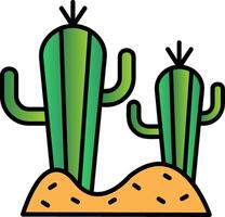 cactus lleno degradado icono vector