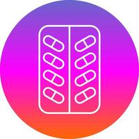 Pill Line Gradient Circle Icon vector