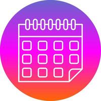 Calendar Line Gradient Circle Icon vector