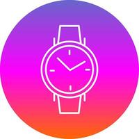 Wristwatch Line Gradient Circle Icon vector