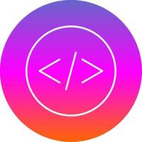 Coding Line Gradient Circle Icon vector