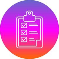 Clipboard Line Gradient Circle Icon vector