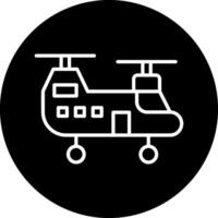 icono de vector de helicóptero militar