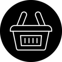 icono de vector de cesta de compras