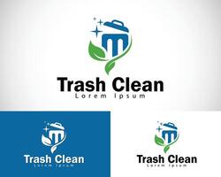 junk remove logo creative design concept nature trash clean business vector