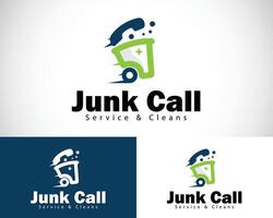 junk call logo creative design concept icon modern trash cleans vector