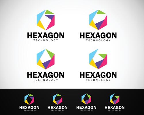 hexagon logo creative design modern business design concept icon technology