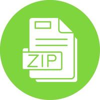 Zip Glyph Circle Multicolor Icon vector