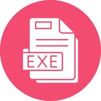 Exe Glyph Circle Multicolor Icon vector