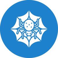 Spider web Glyph Circle Multicolor Icon vector