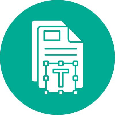 Text Glyph Circle Multicolor Icon