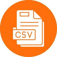 Csv Glyph Circle Multicolor Icon vector