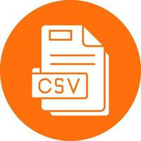 Csv Glyph Circle Multicolor Icon vector