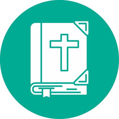 Bible Glyph Circle Multicolor Icon