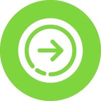 Right arrow Glyph Circle Multicolor Icon vector
