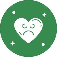 Sad Glyph Circle Multicolor Icon vector