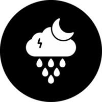 Night Rain Vector Icon