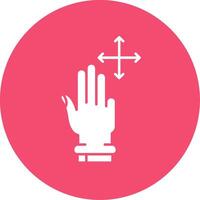 Three Fingers Move Glyph Circle Multicolor Icon vector