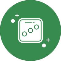 Dice three Glyph Circle Multicolor Icon vector