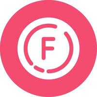 Letter f Glyph Circle Multicolor Icon vector