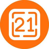 Twenty One Glyph Circle Multicolor Icon vector