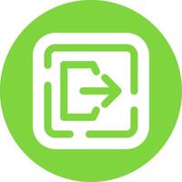 Logout Glyph Circle Multicolor Icon vector
