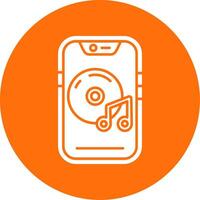 Music player Glyph Circle Multicolor Icon vector