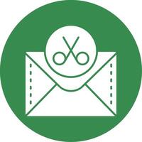Scissor Glyph Circle Multicolor Icon vector