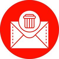 Dustbin Glyph Circle Multicolor Icon vector