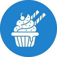 Cupcake Glyph Circle Multicolor Icon vector