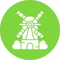 Windmill Glyph Circle Multicolor Icon vector