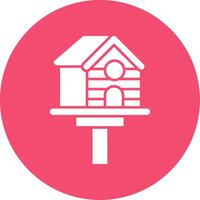 Bird house Glyph Circle Multicolor Icon vector