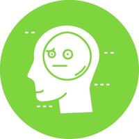 Expressionless Glyph Circle Multicolor Icon vector