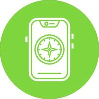 Compass Glyph Circle Multicolor Icon vector