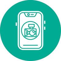 Camera Glyph Circle Multicolor Icon vector