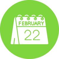 22nd of February Glyph Circle Multicolor Icon vector