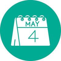 4th of May Glyph Circle Multicolor Icon vector