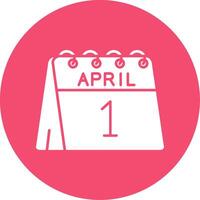 1st of April Glyph Circle Multicolor Icon vector