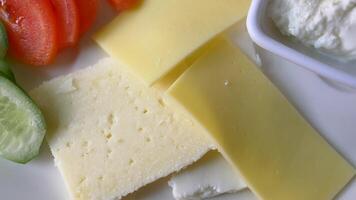 queijo prato com diferente tipos do queijo video