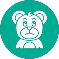 Sad Glyph Circle Multicolor Icon vector